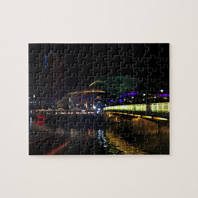 Singapore Clarke Quay #6 Jigszle Puzzle Pussel (Horisontell)