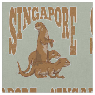 Singapore Cute Sea Otter-familjen Tyg