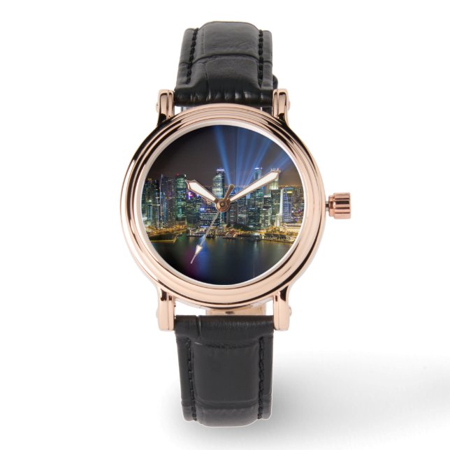 Singapore Downtown Ljusshow Armbandsur (Framsida)