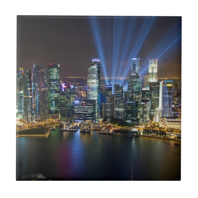 Singapore Downtown Ljusshow Kakelplatta (Framsidan)