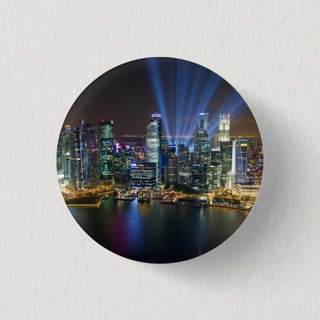 Singapore Downtown Ljusshow Knapp (Framsida)