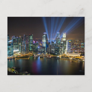 Singapore Downtown Ljusshow Vykort