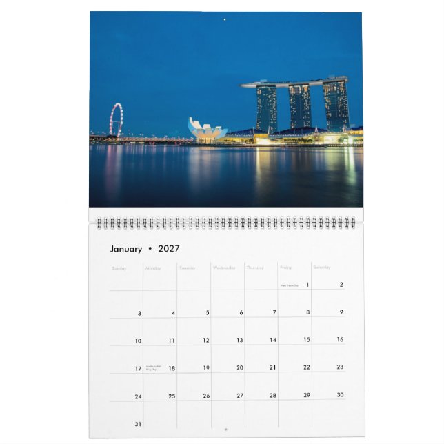 Singapore efter natt kalender (Jan 2027)