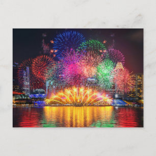 Singapore Fireworks Vykort
