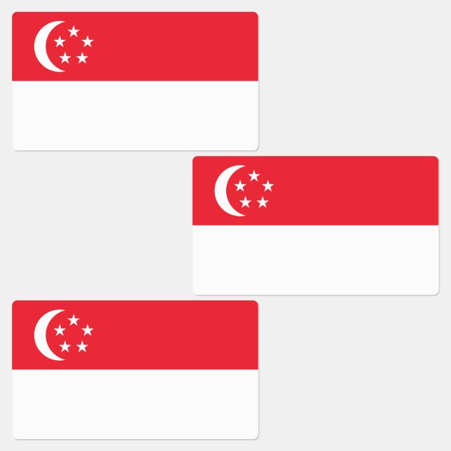 Singapore Flag Klistermärke (Grupp)