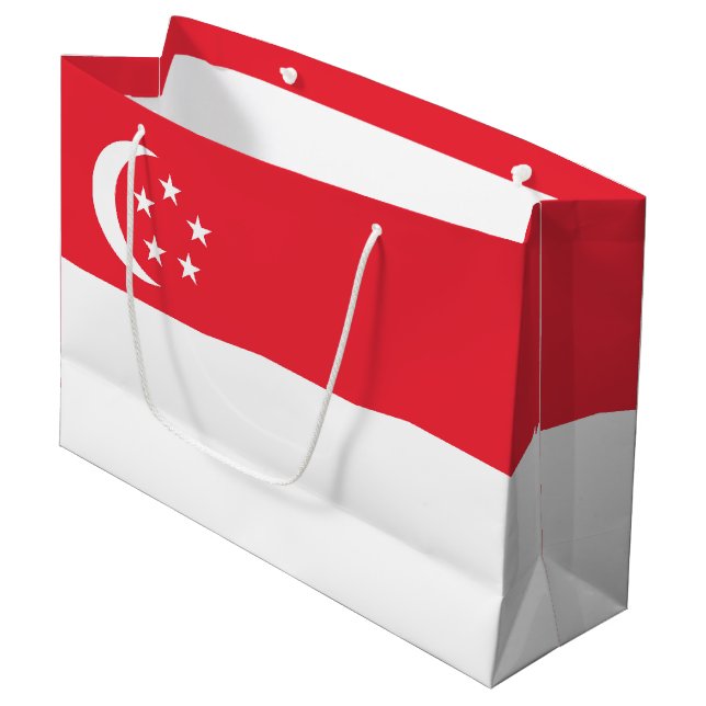 Singapore flagga (Framsidan Vinklad)