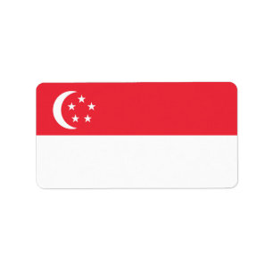 Singapore flagga adressetikett