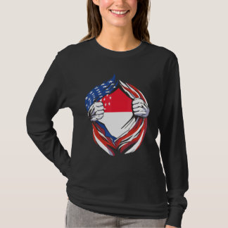 Singapore Flagga Amerikan Stolt Över Min Singapore T Shirt