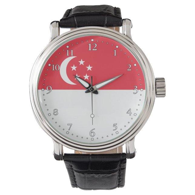 Singapore flagga armbandsur (Framsida)