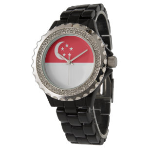 Singapore flagga armbandsur