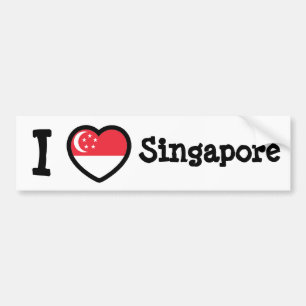 Singapore Flagga Bildekal