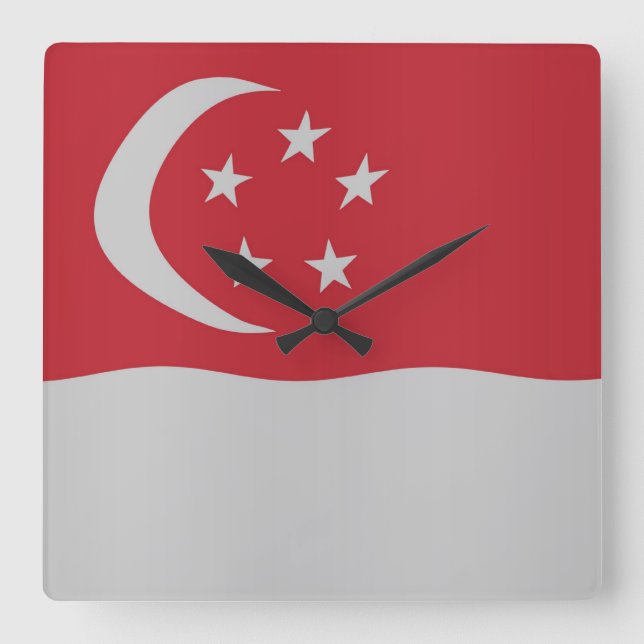 Singapore flagga fyrkantig klocka (Framsida)