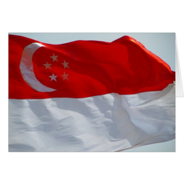singapore flagga hälsningskort (Framsidan Horizontal)