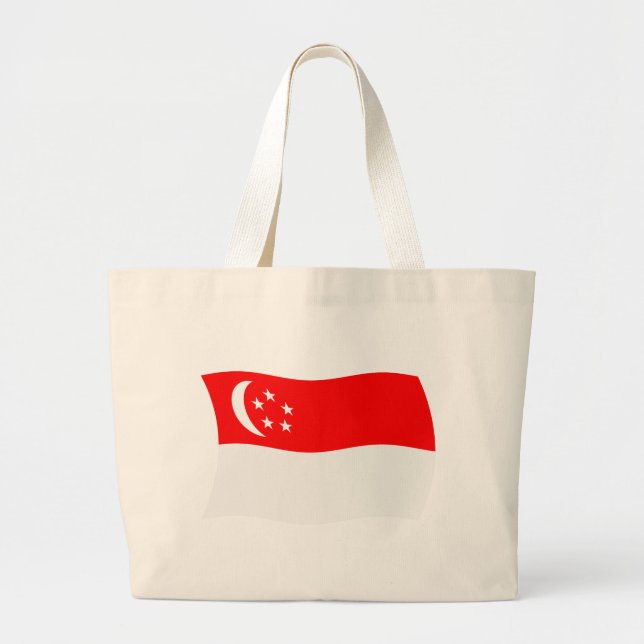 Singapore Flagga Handväskor Jumbo Tygkasse (Framsidan)