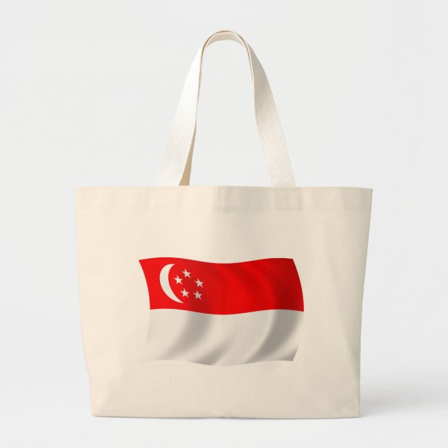 Singapore Flagga Handväskor Jumbo Tygkasse (Framsidan)