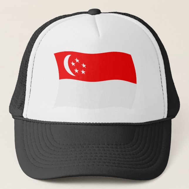 Singapore Flagga Hatt Truckerkeps (Framsida)