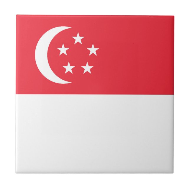 Singapore flagga kakelplatta (Framsidan)