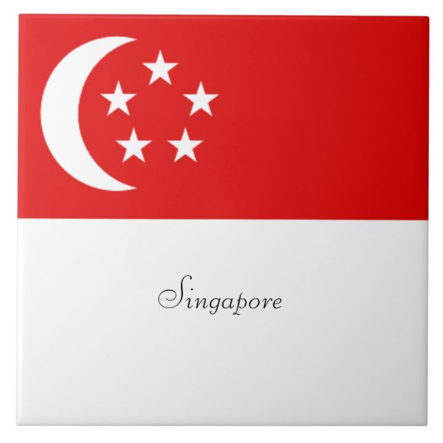 Singapore Flagga Kakelplatta (Framsidan)