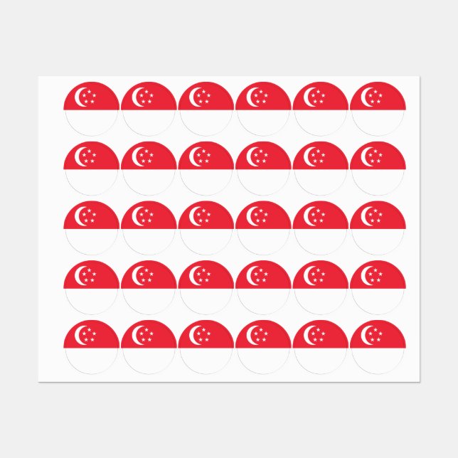 Singapore flagga klistermärke (Ark)