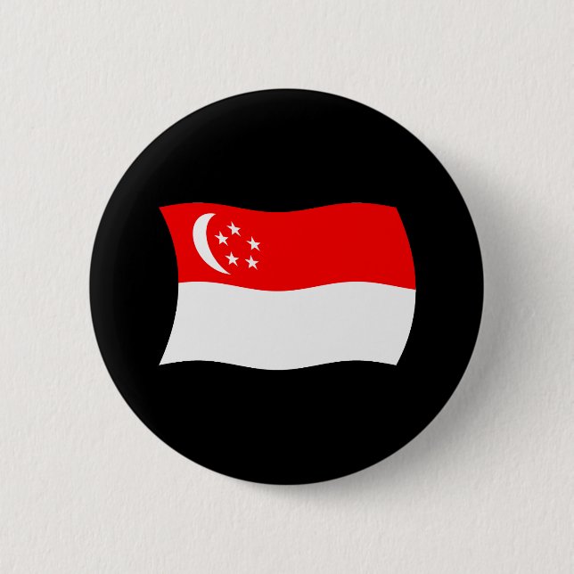 Singapore Flagga Knapp (Framsida)