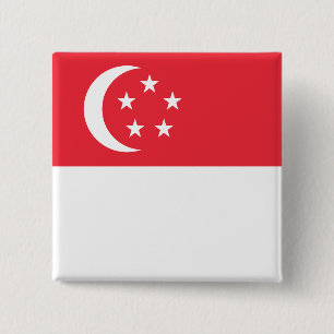 Singapore Flagga Knapp