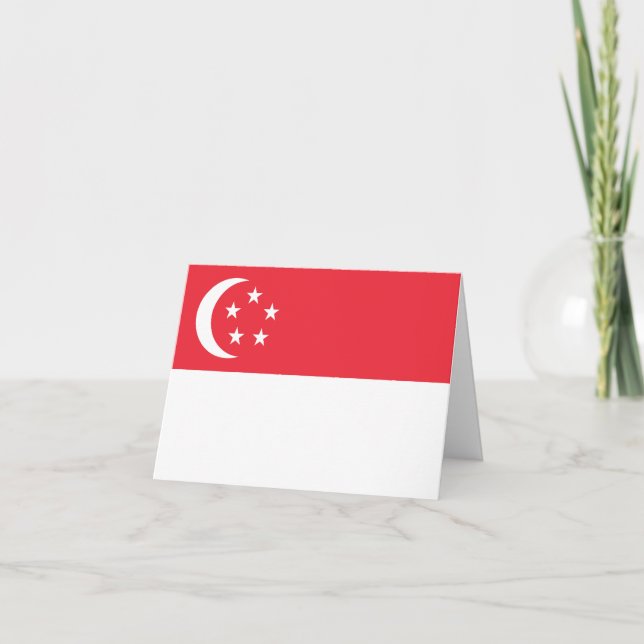 Singapore Flagga Kort (Framsida)