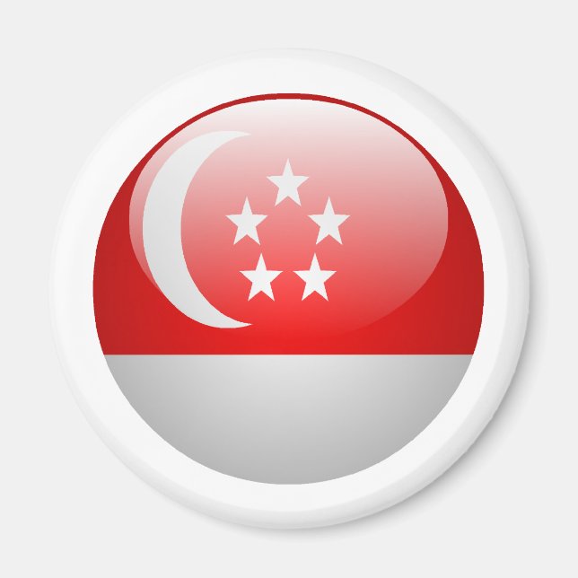Singapore Flagga Magnet (Framsidan)