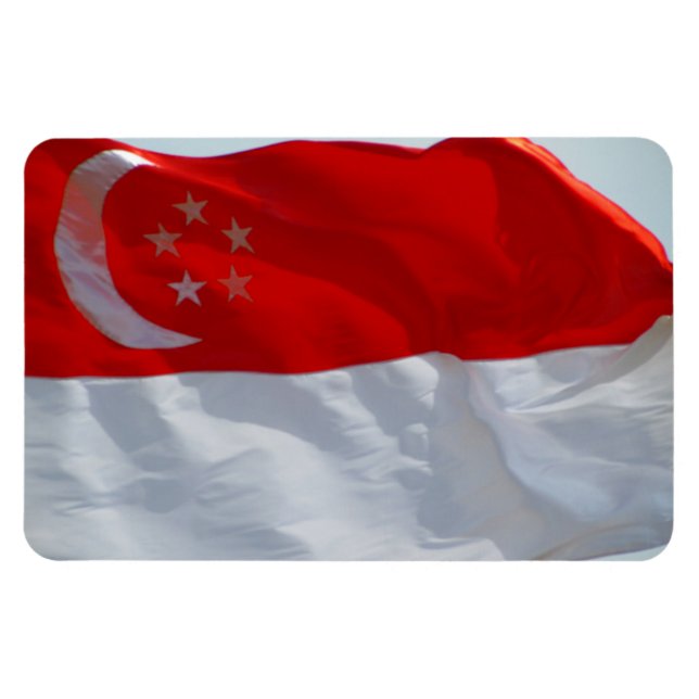 singapore flagga magnet (Horisontell)