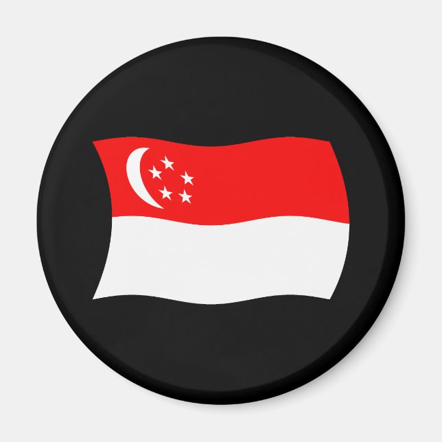 Singapore Flagga Magnet (Framsidan)