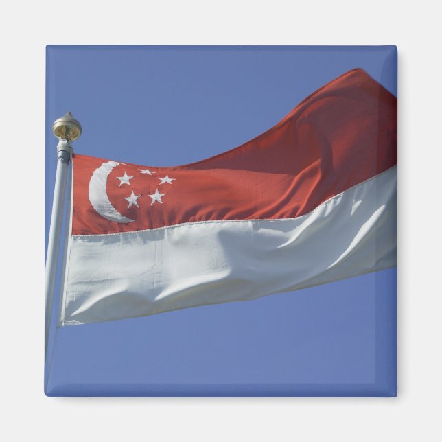 Singapore Flagga Magnet (Framsidan)