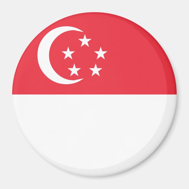 Singapore Flagga Magnet (Framsidan)