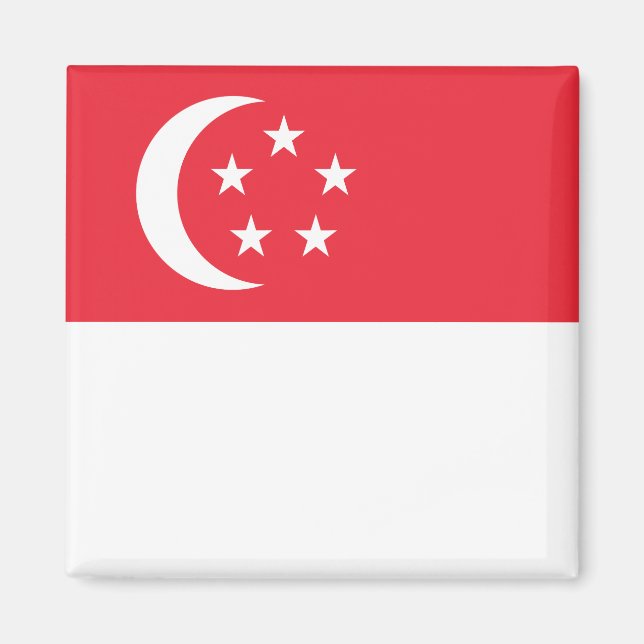 Singapore Flagga Magnet (Framsidan)