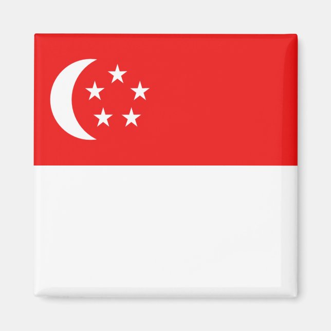 Singapore Flagga Magnet (Framsidan)