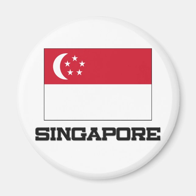 Singapore Flagga Magnet (Framsidan)