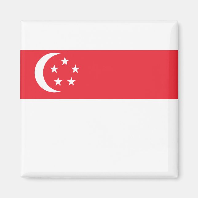 Singapore Flagga Magnet (Framsidan)