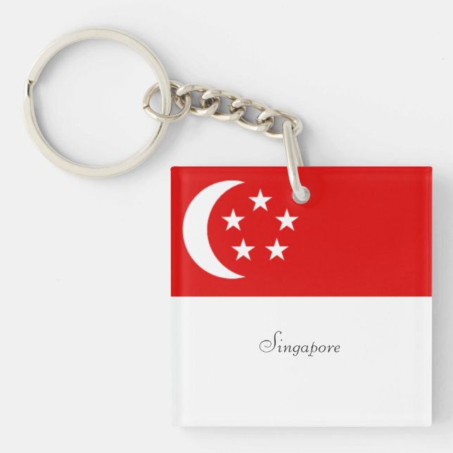 Singapore Flagga, märkt (Framsidan)