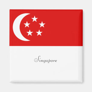 Singapore Flagga, märkt, Magnet