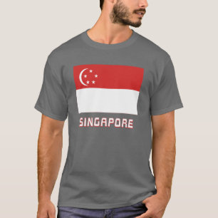 Singapore flagga med namn tee shirt