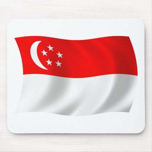 Singapore Flagga Mousepad Musmatta (Framsidan)