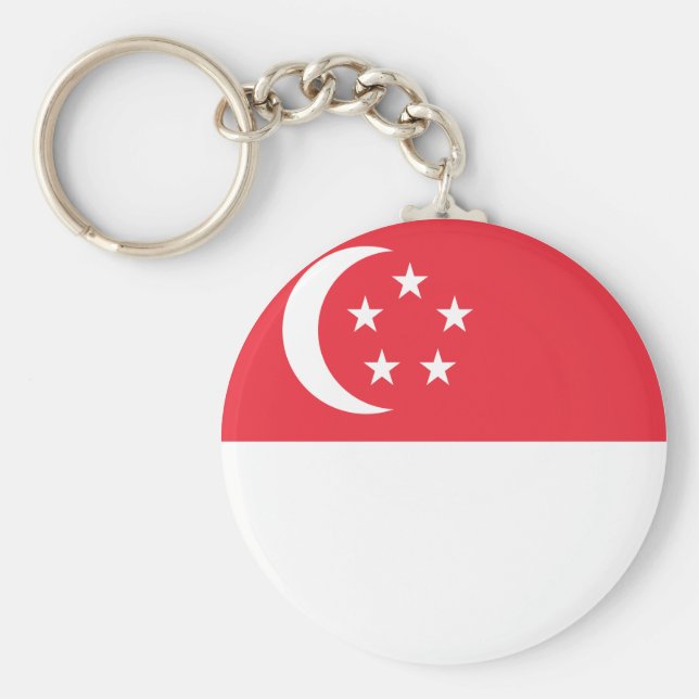 Singapore Flagga Nyckelring (Framsidan)
