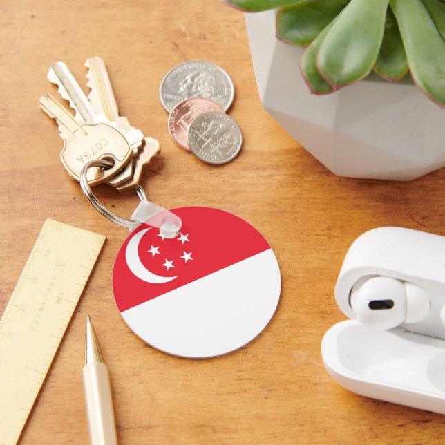 Singapore flagga nyckelring (Skrivbord)