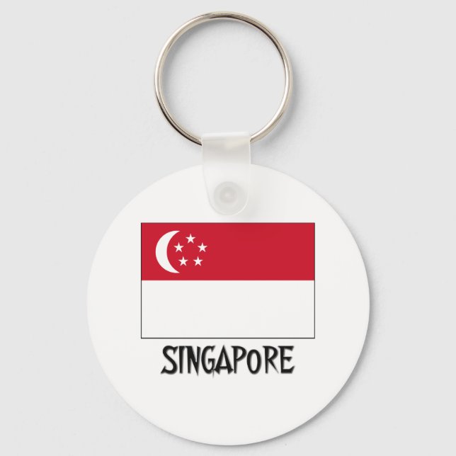 Singapore Flagga Nyckelring (Framsida)