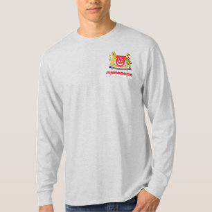Singapore Flagga och Jacka av Arm Patriotic T Shirt