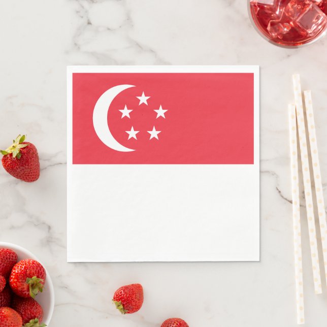 Singapore flagga pappersservett (Insitu)