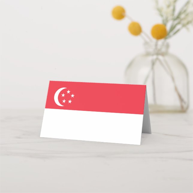 Singapore flagga placeringskort (Framsida)