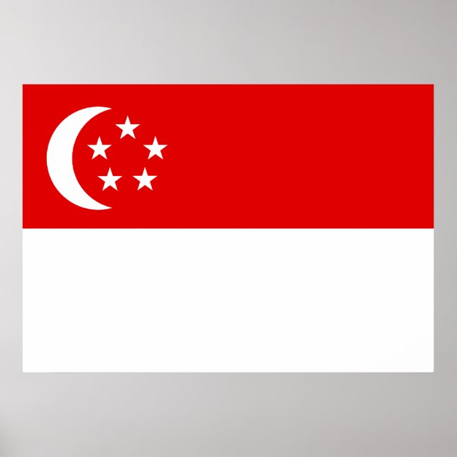 Singapore Flagga Poster (Framsidan)