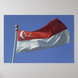 Singapore flagga poster