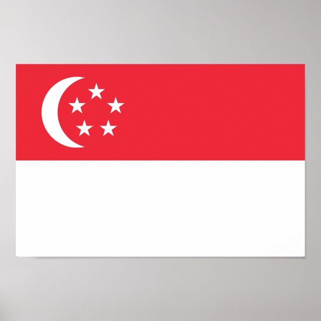 Singapore flagga poster (Framsidan)