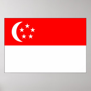 Singapore Flagga Poster