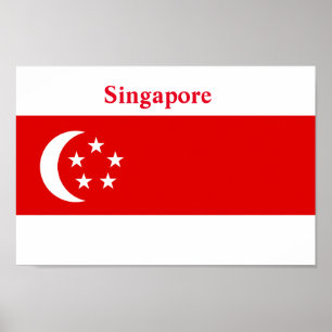 Singapore Flagga Poster